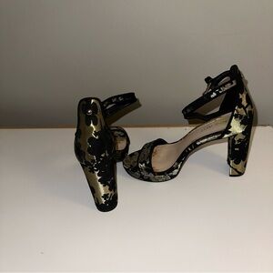 Elegant Black and Gold Women's Heels